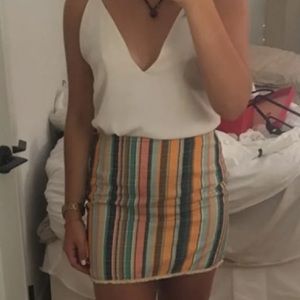 Multicolor stripe skirt